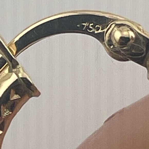 18K Gold Huggies w/ Champagne South Sea Pearl Drops | 12mm - Picture 7 of 16